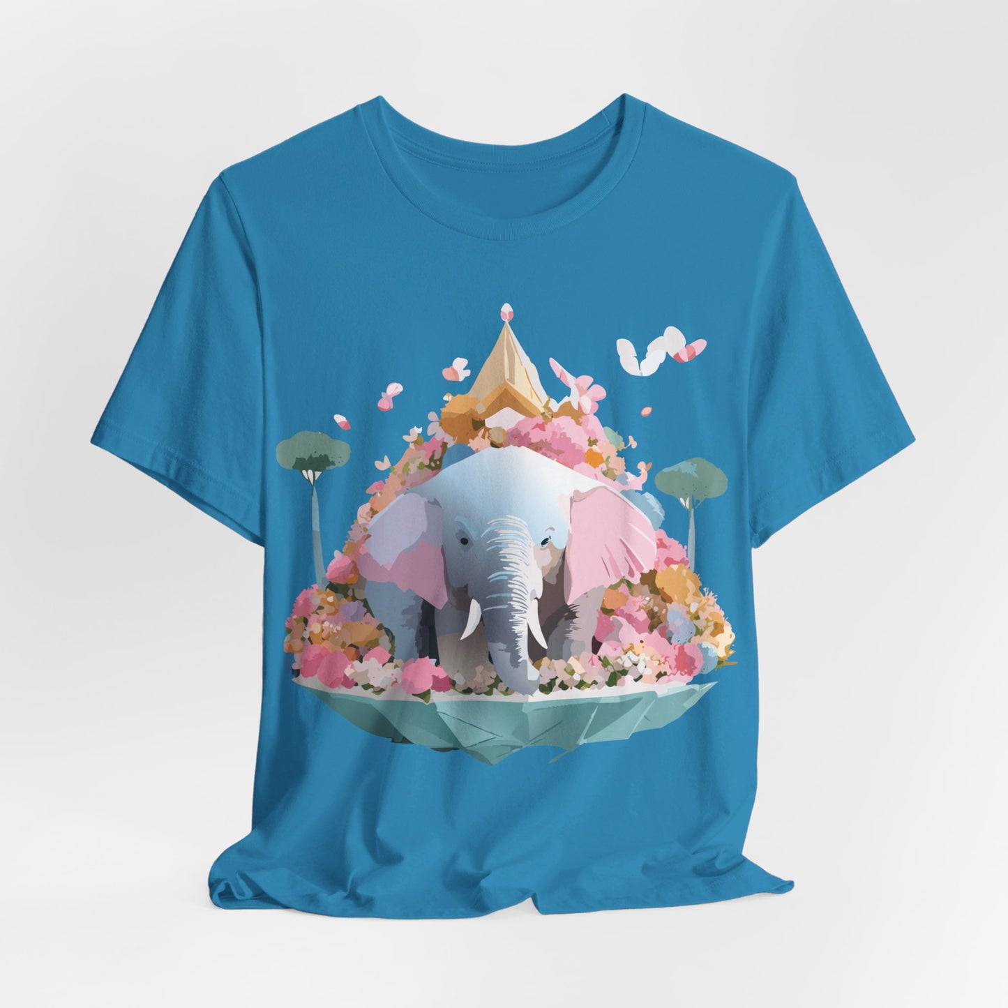 Natural Cotton Tee Shirt with Elephant