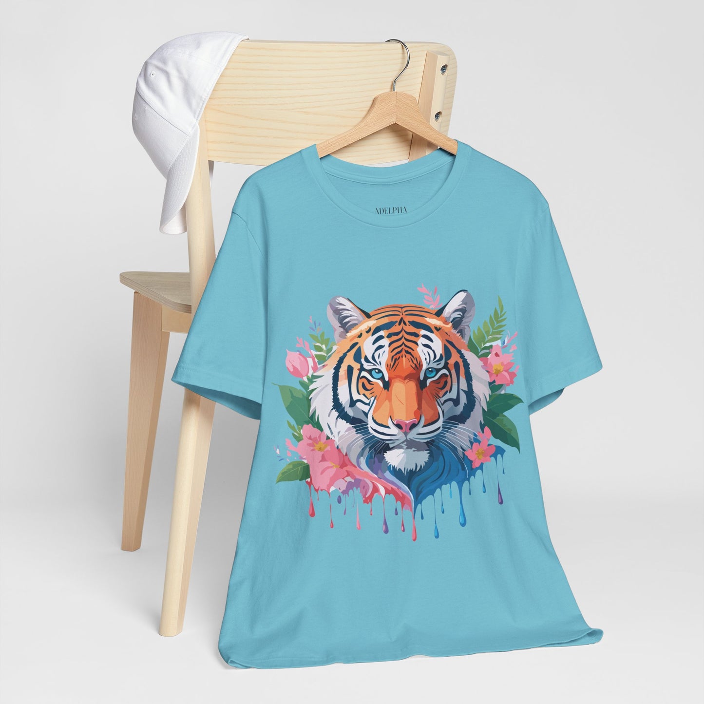 Natural Cotton Tee Shirt with Tiger