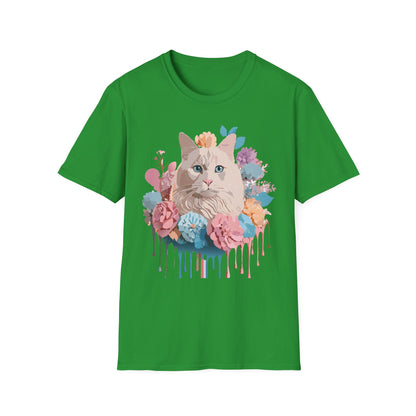 Cat Shirt Unisex Short Sleeve Cat Tee Kitten Design Gildan Softstyle 64000 Tee