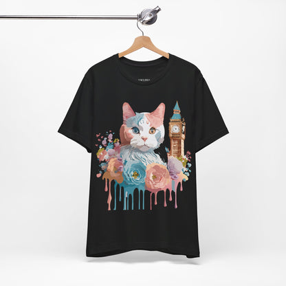 Natural Cotton Tee Shirt with Cat Printify