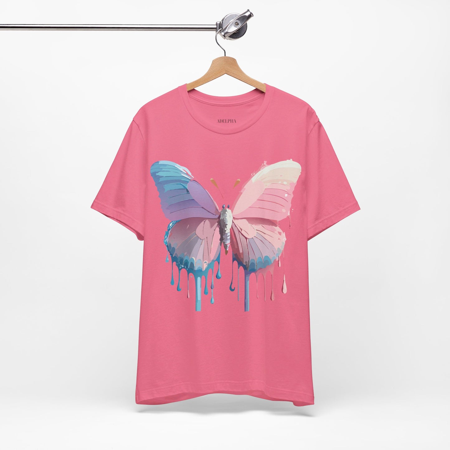 Natural Cotton Tee Shirt with Butterfly