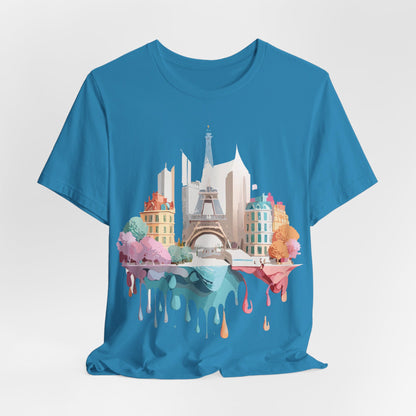 Natural Cotton Tee Shirt - Beautiful Places Collection - Paris Printify