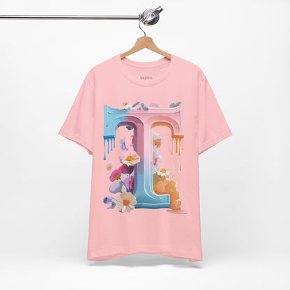 Natural Cotton Tee Shirt - Letters Collection - T Printify