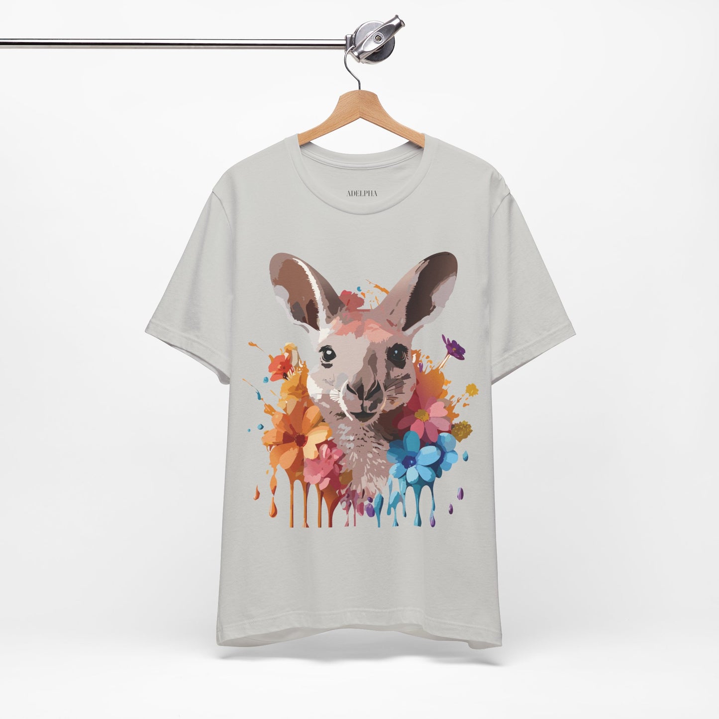 Natural Cotton Tee Shirt with Kangaroo