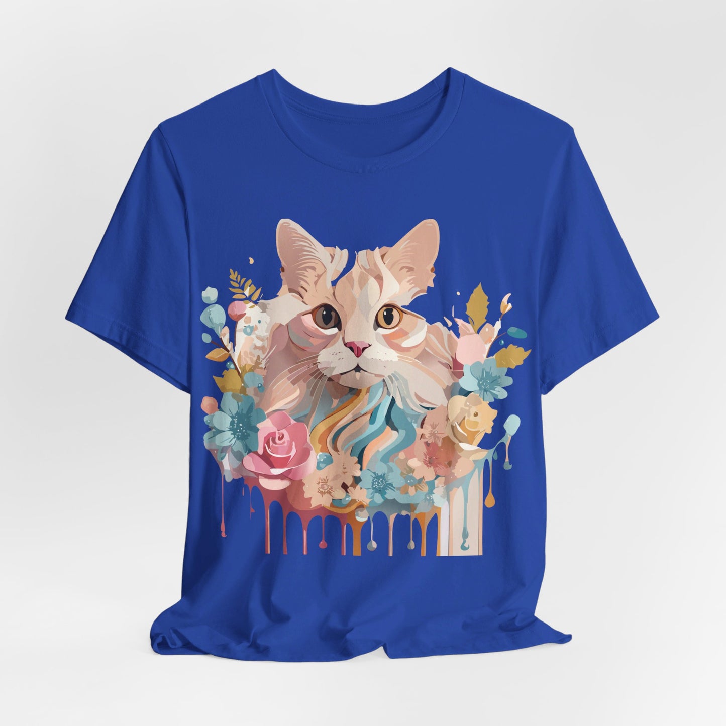 Natural Cotton Tee Shirt with Cat