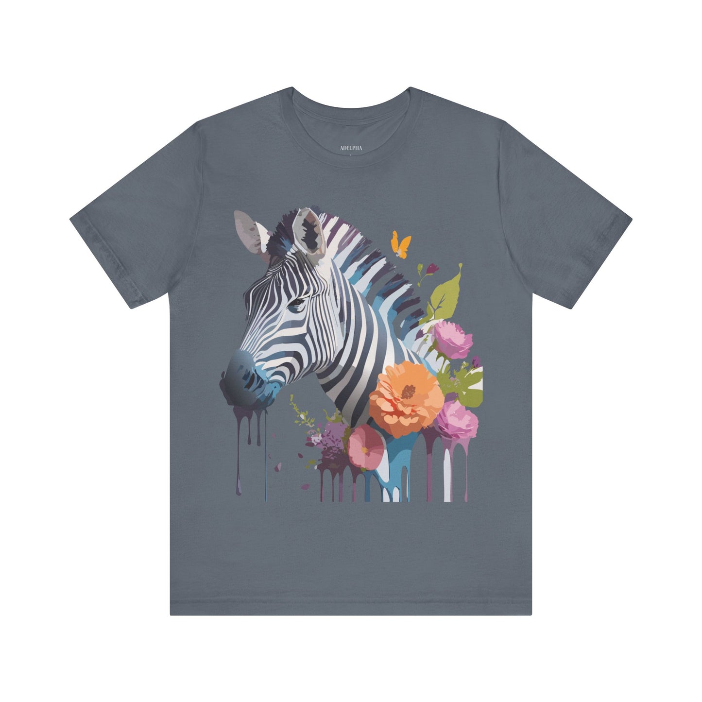 Natural Cotton Tee Shirt with Zebra