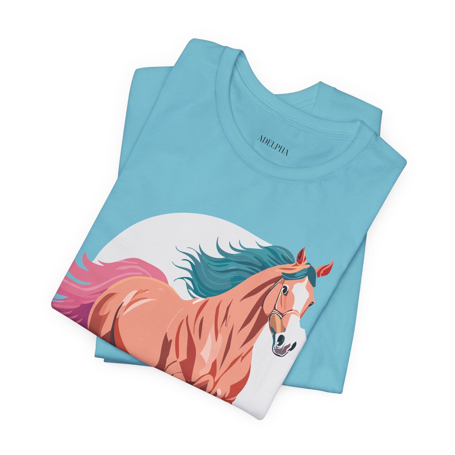 Natural Cotton Tee Shirt with Horse