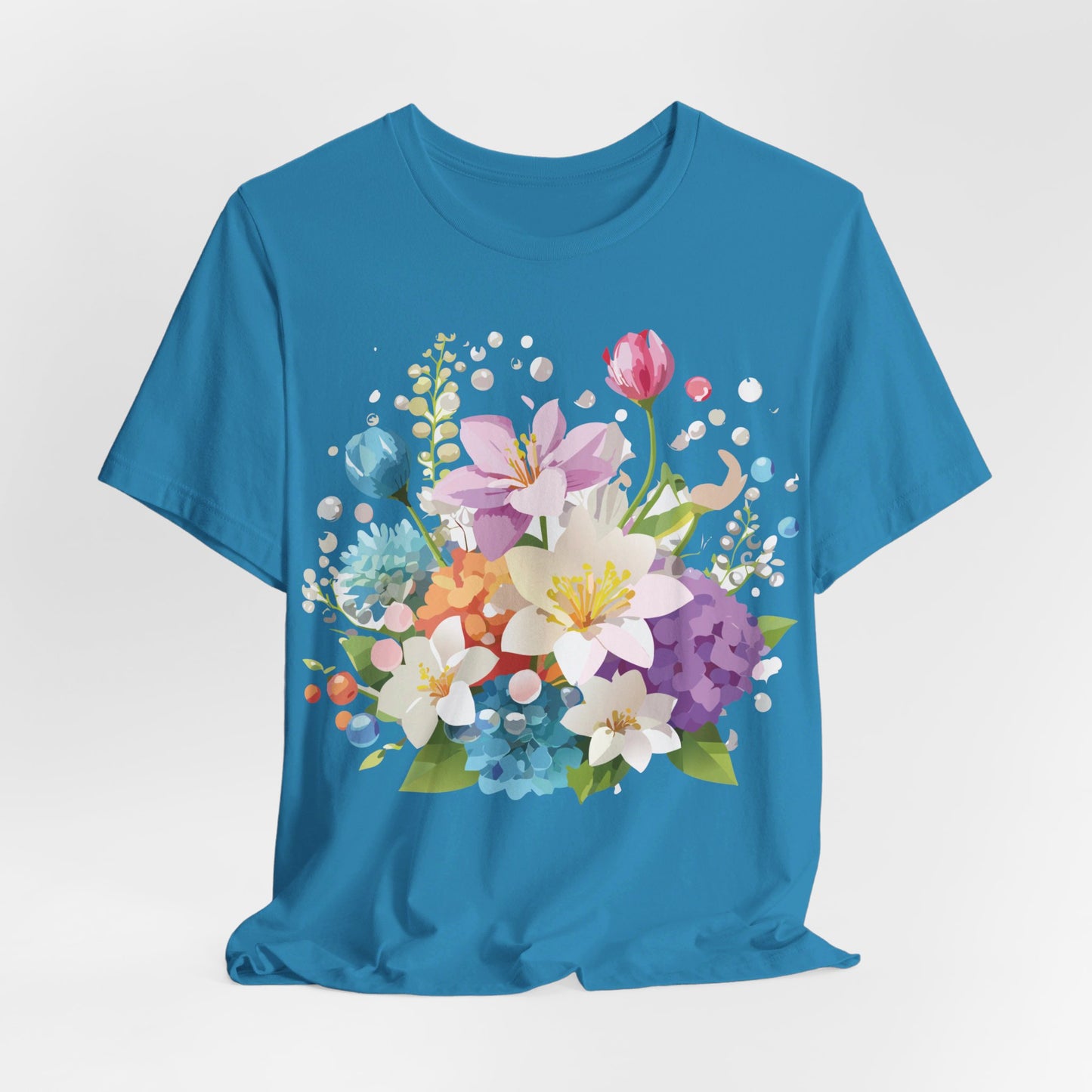 T-Shirt aus natürlicher Baumwolle mit Blumen