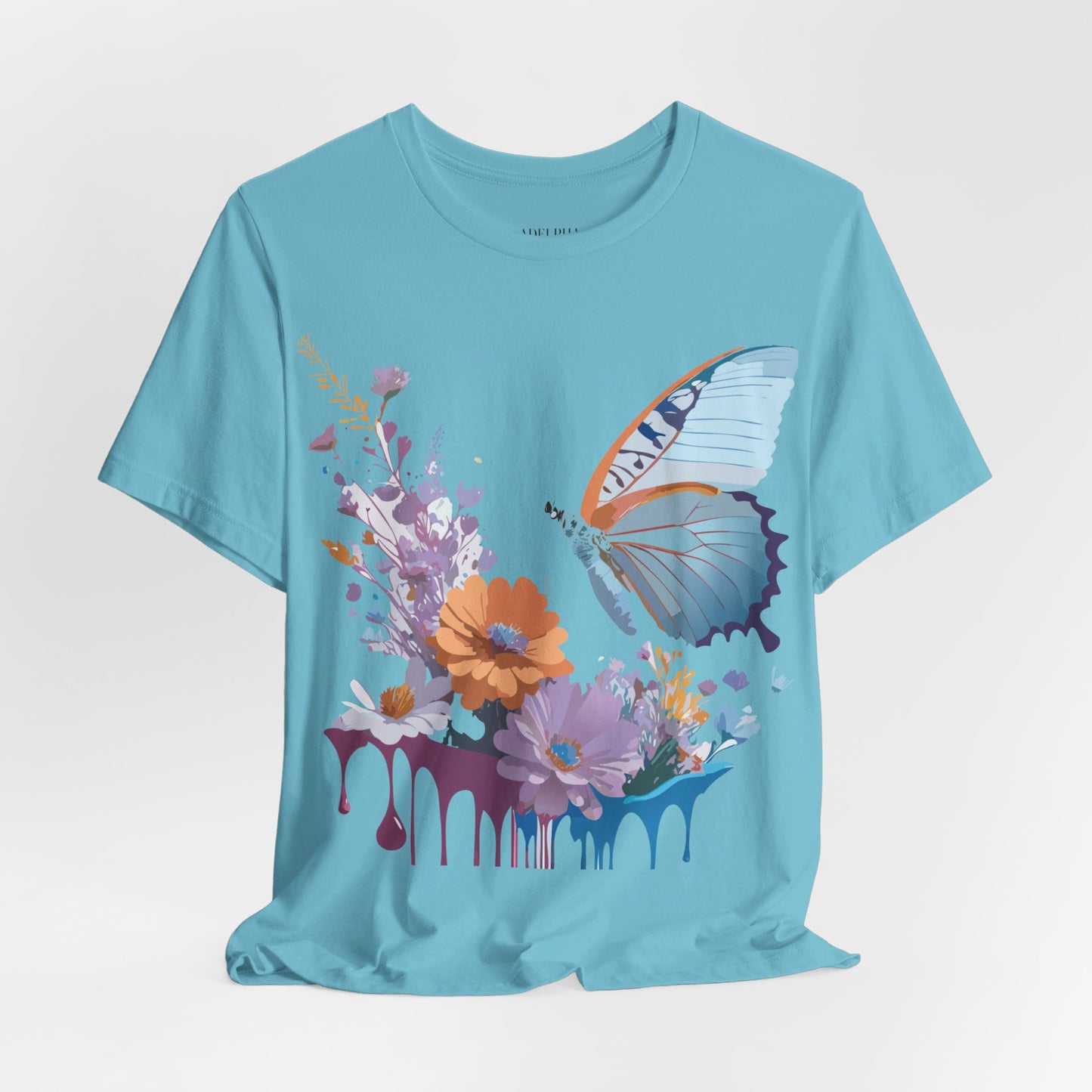 Natural Cotton Tee Shirt with Butterfly