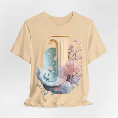 Natural Cotton Tee Shirt - Letters Collection - J Printify