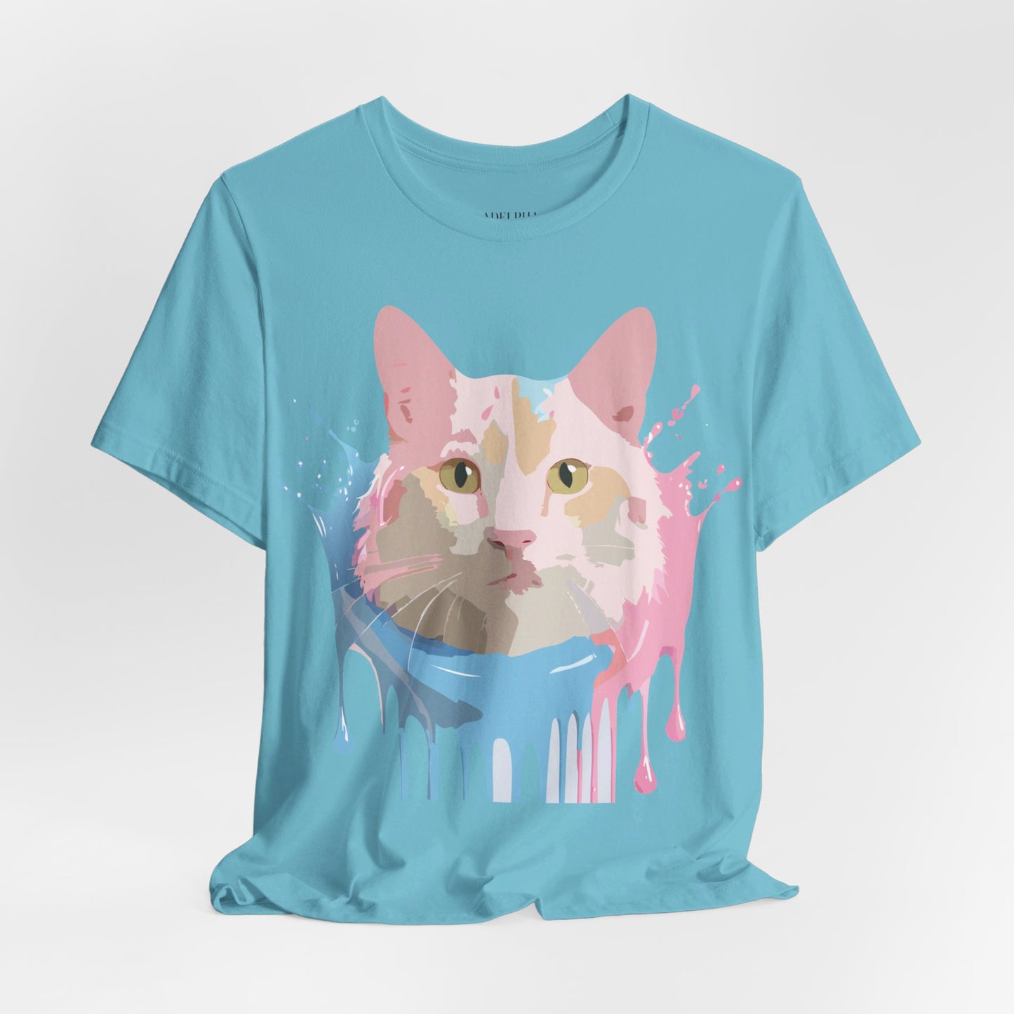 Natural Cotton Tee Shirt with Cat