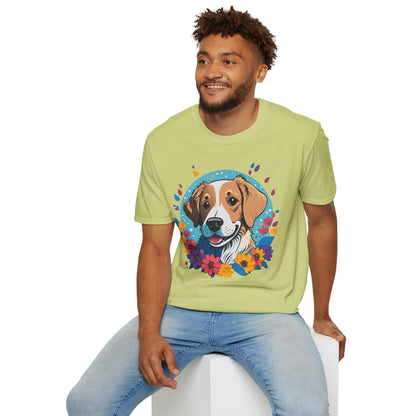 Unisex Dog Shirt Animal Print Tee Gildan Softstyle 64000 Cotton