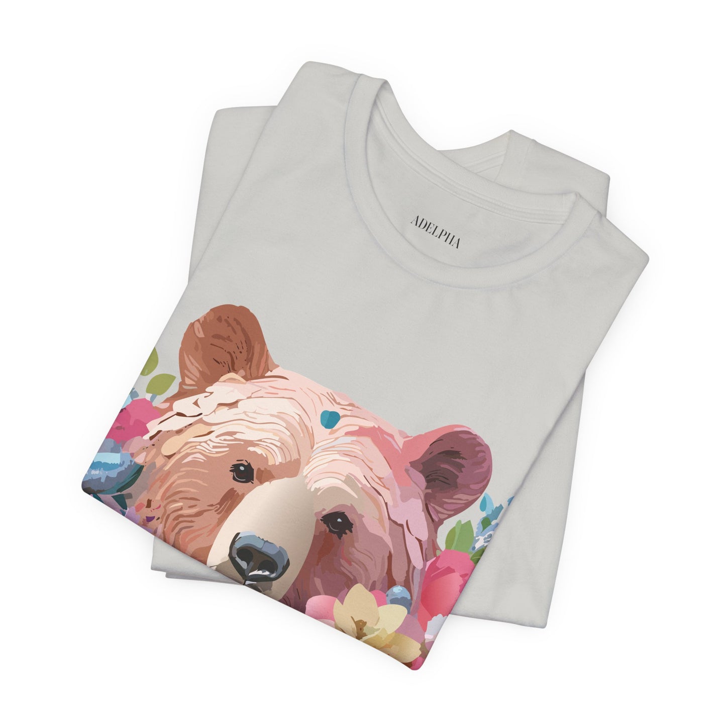 Natural Cotton Tee Shirt with Bear