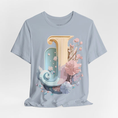 Natural Cotton Tee Shirt - Letters Collection - J Printify