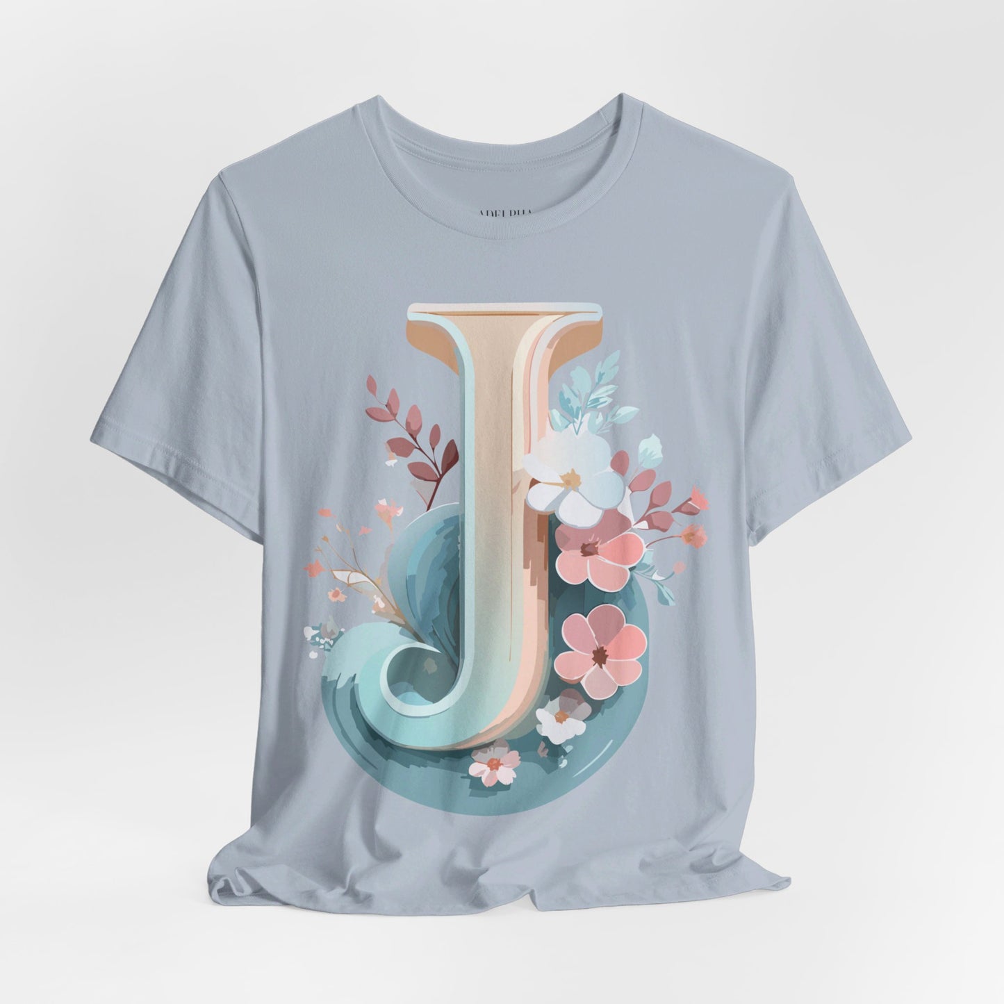 Natural Cotton Tee Shirt - Letters Collection - J