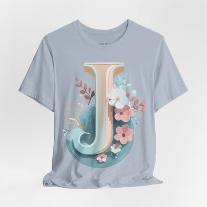 Natural Cotton Tee Shirt - Letters Collection - J Printify