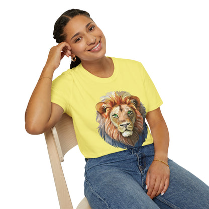 Lion Shirt Unisex Animal Tee Gildan Softstyle 64000 Cotton Comfort