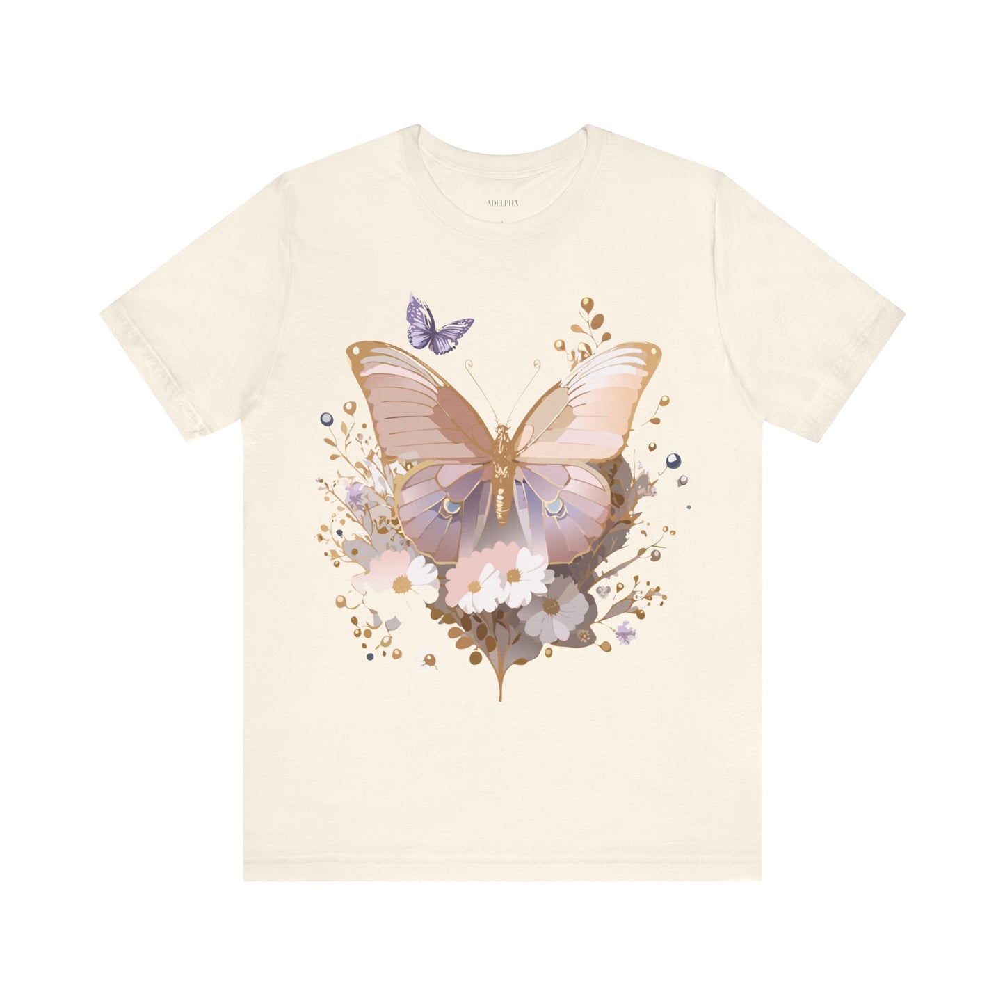 T-shirt en coton naturel avec papillon