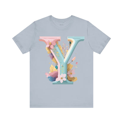 Natural Cotton Tee Shirt - Letters Collection - Y Printify