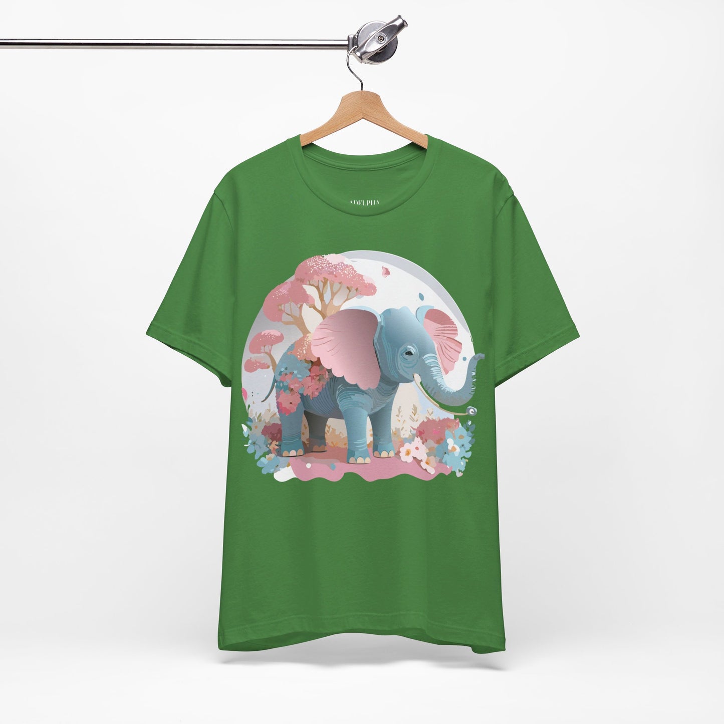 Natural Cotton Tee Shirt with Elephant