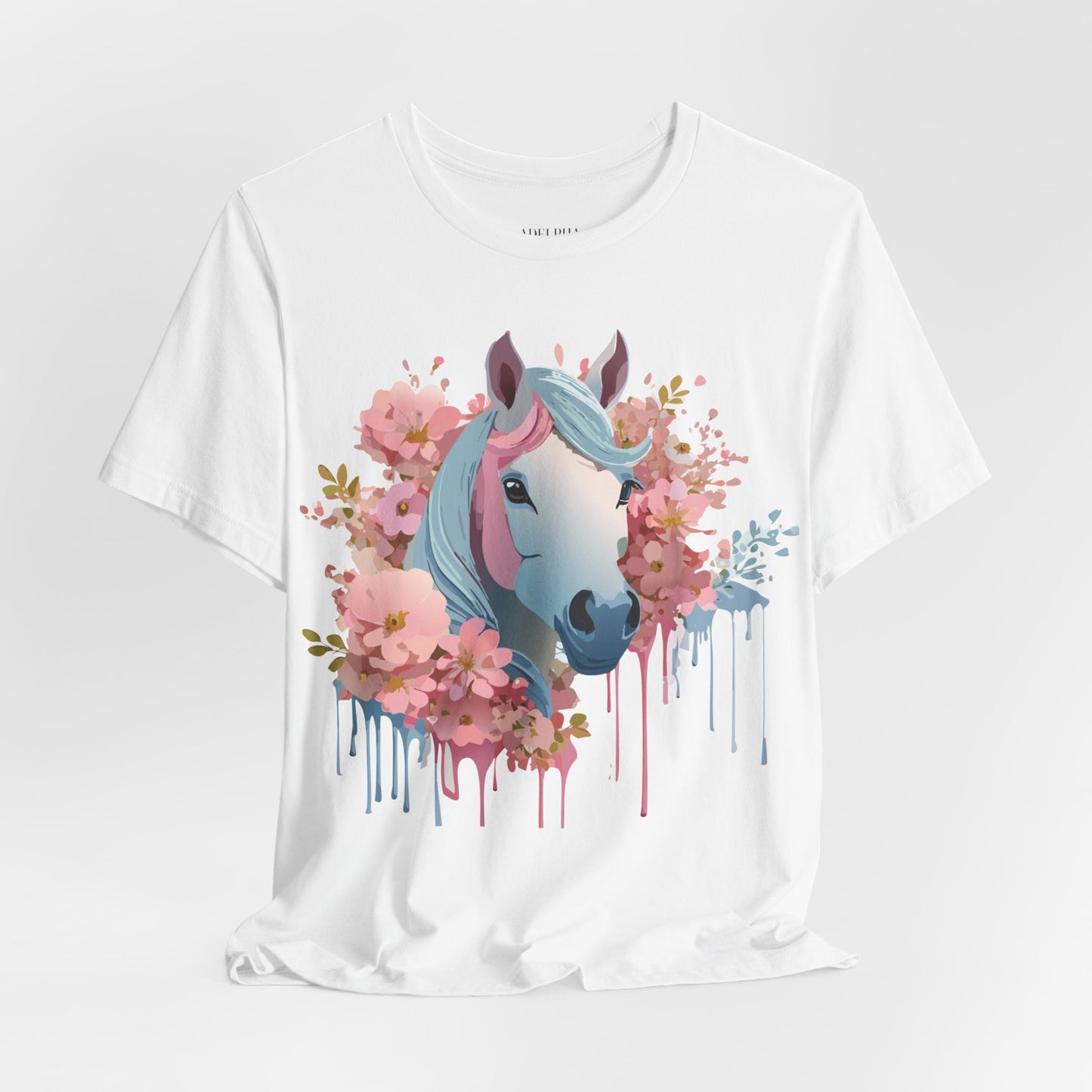 Natural Cotton Tee Shirt with Horse