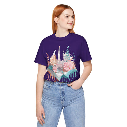 Natural Cotton Tee Shirt - Beautiful Places Collection - Paris Printify