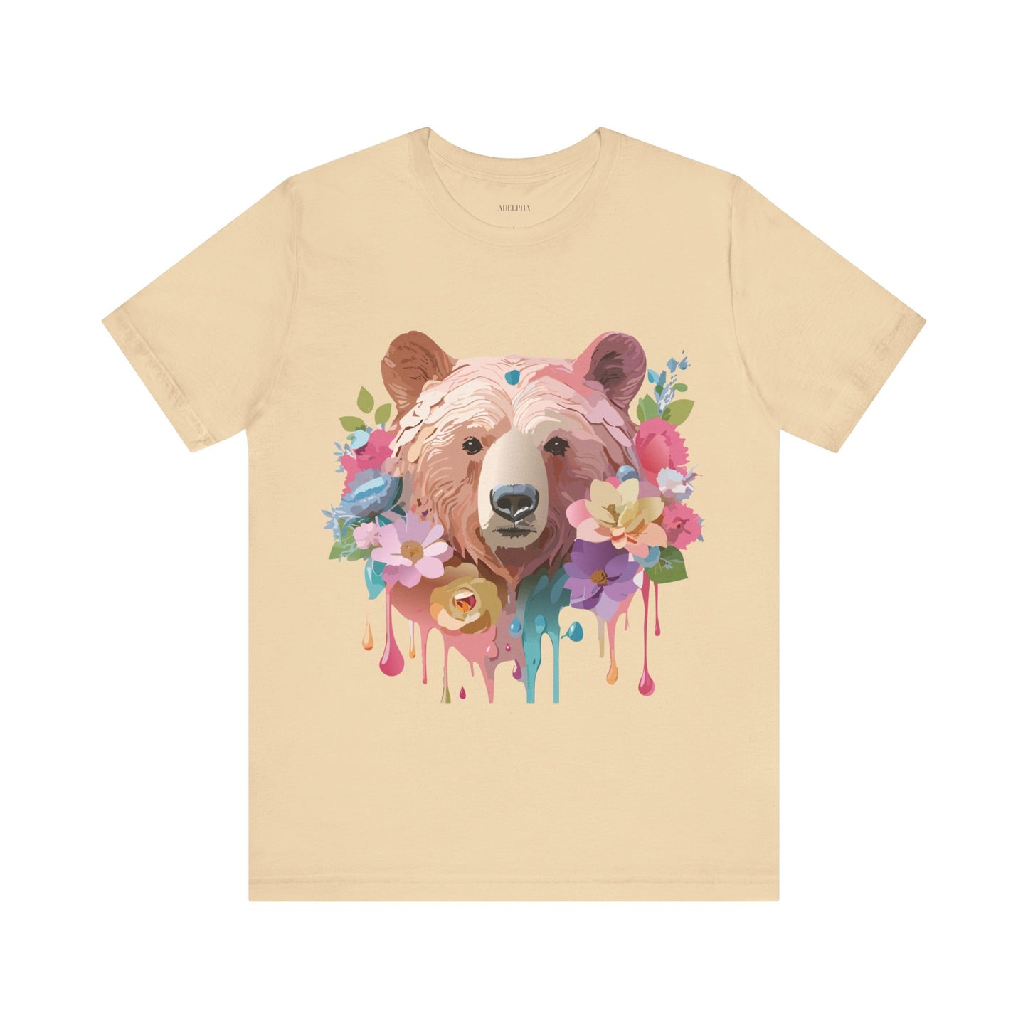 Natural Cotton Tee Shirt with Bear