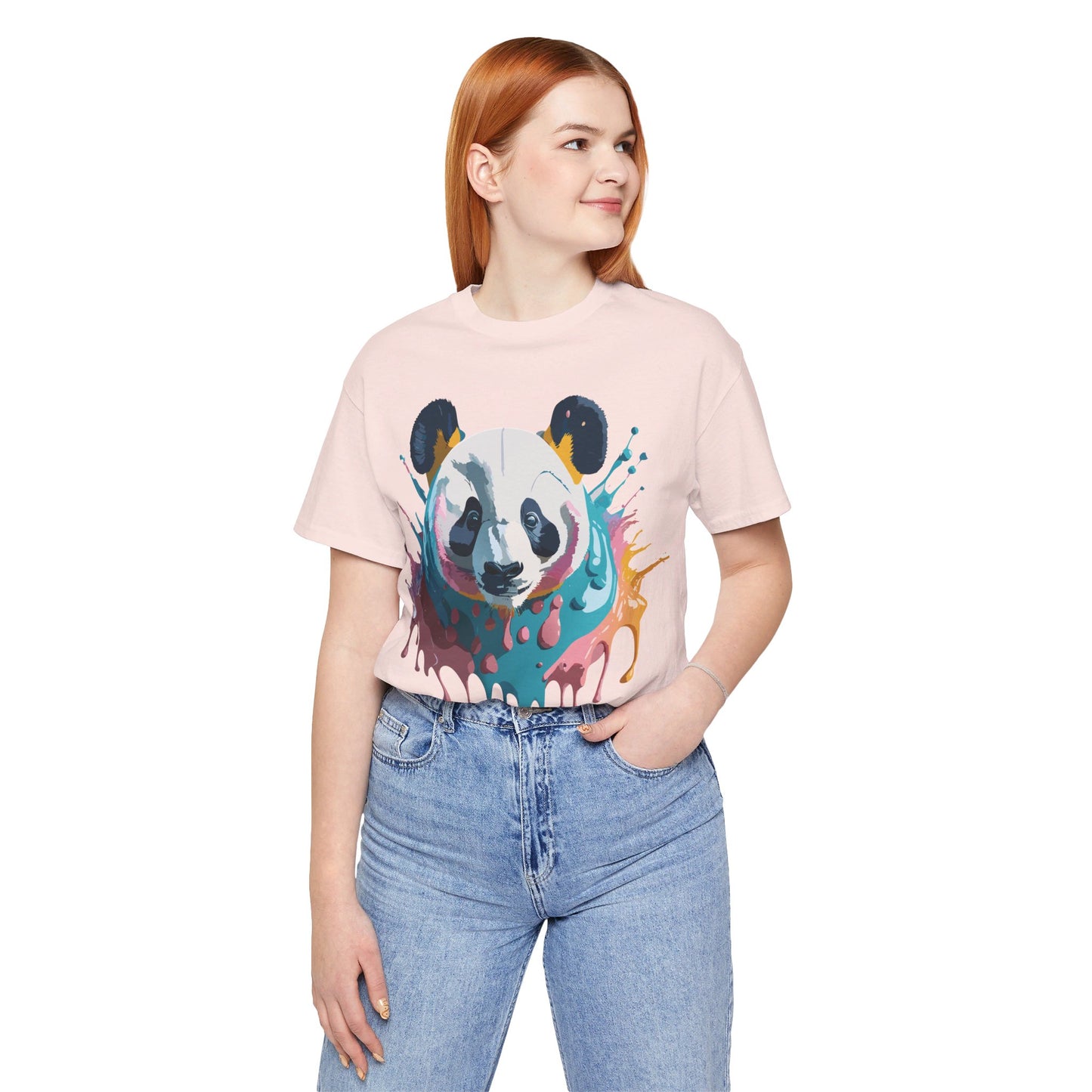 Natural Cotton Tee Shirt with Panda