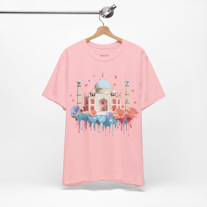 Natural Cotton Tee Shirt - Taj Mahal, India Printify