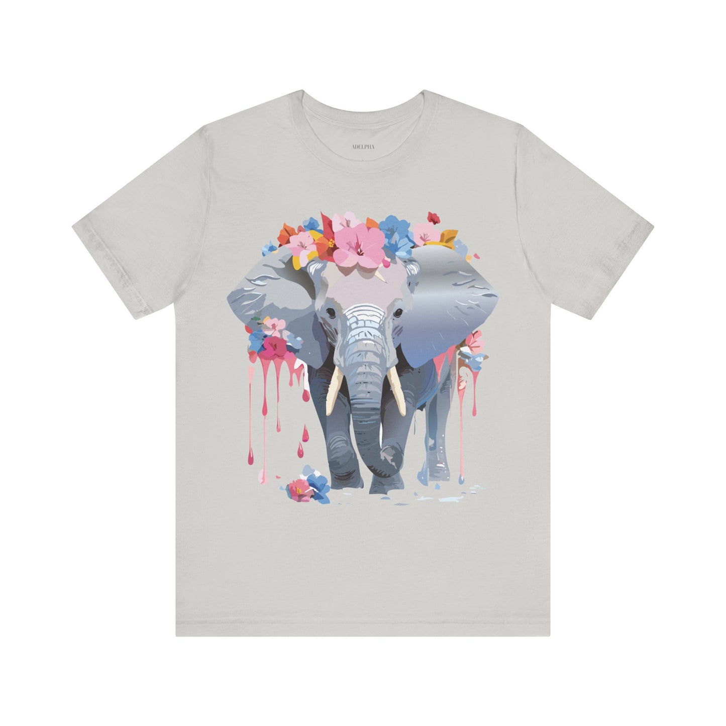 T-shirt en coton naturel avec motif éléphant