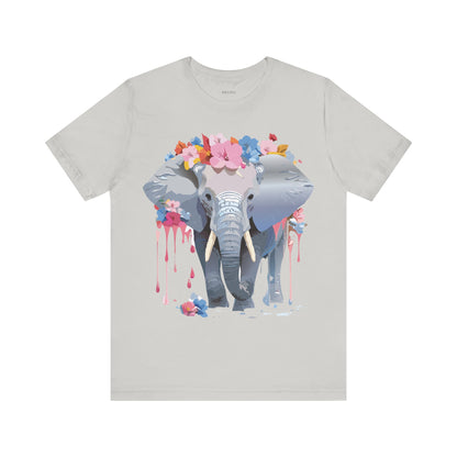 Natural Cotton Tee Shirt with Elephant Printify