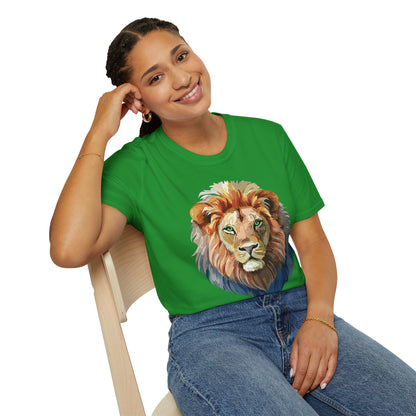 Lion Floral Tee Unisex Gildan Softstyle 64000 Cotton Short Sleeve Shirt