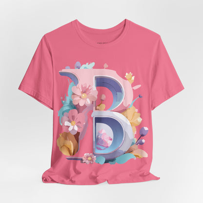 Natural Cotton Tee Shirt - Letters Collection - B Printify