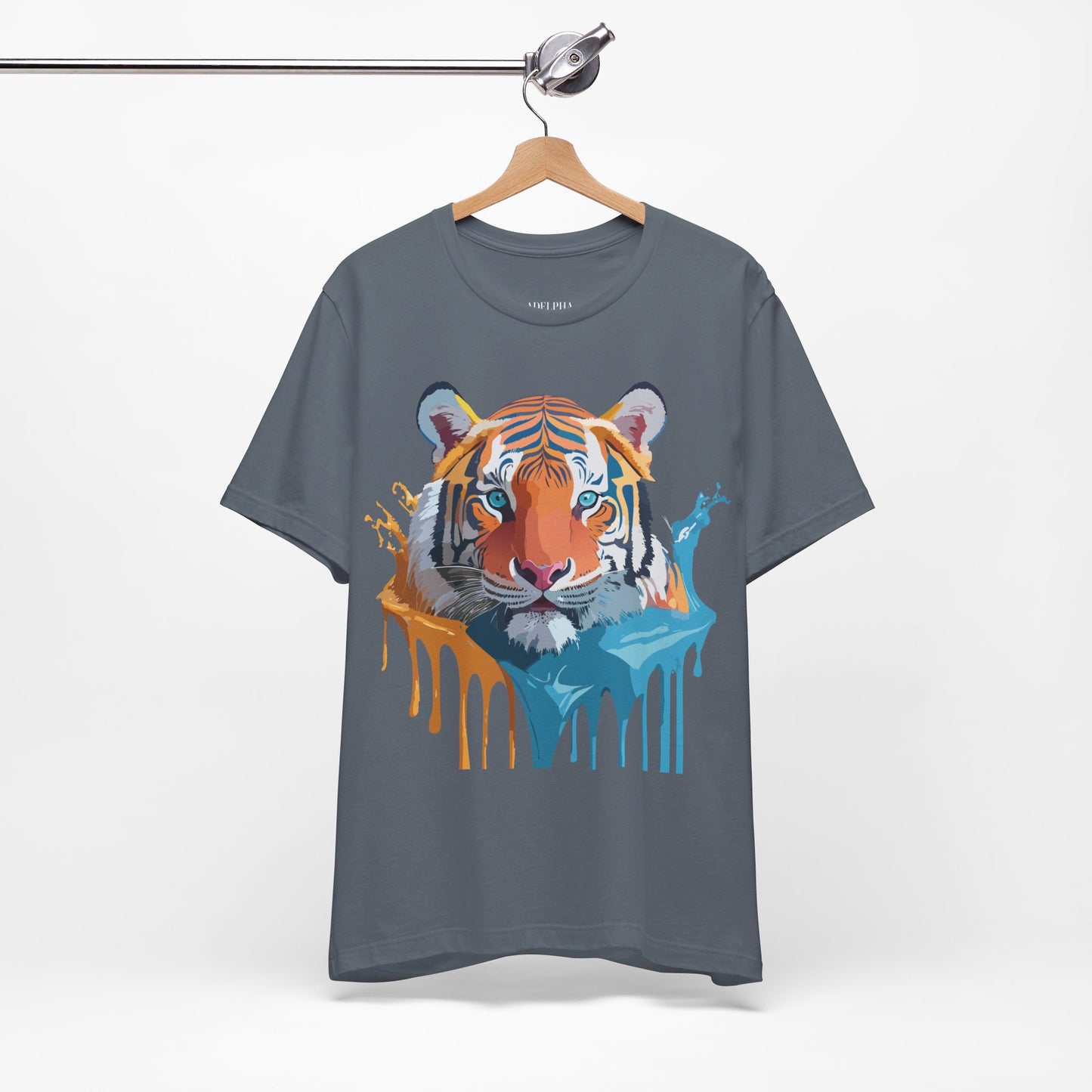 Natural Cotton Tee Shirt with Tiger