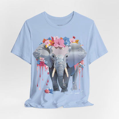Natural Cotton Tee Shirt with Elephant Printify