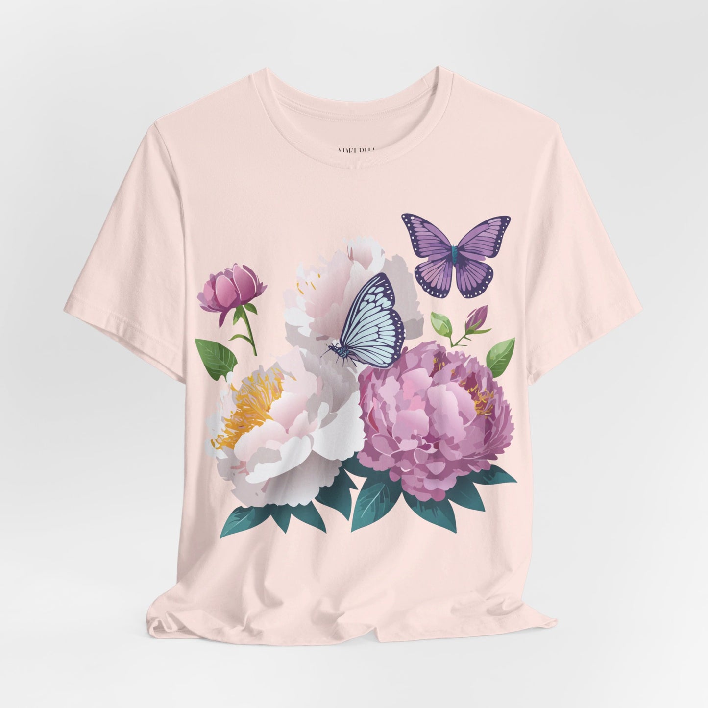 T-shirt en coton naturel avec fleurs