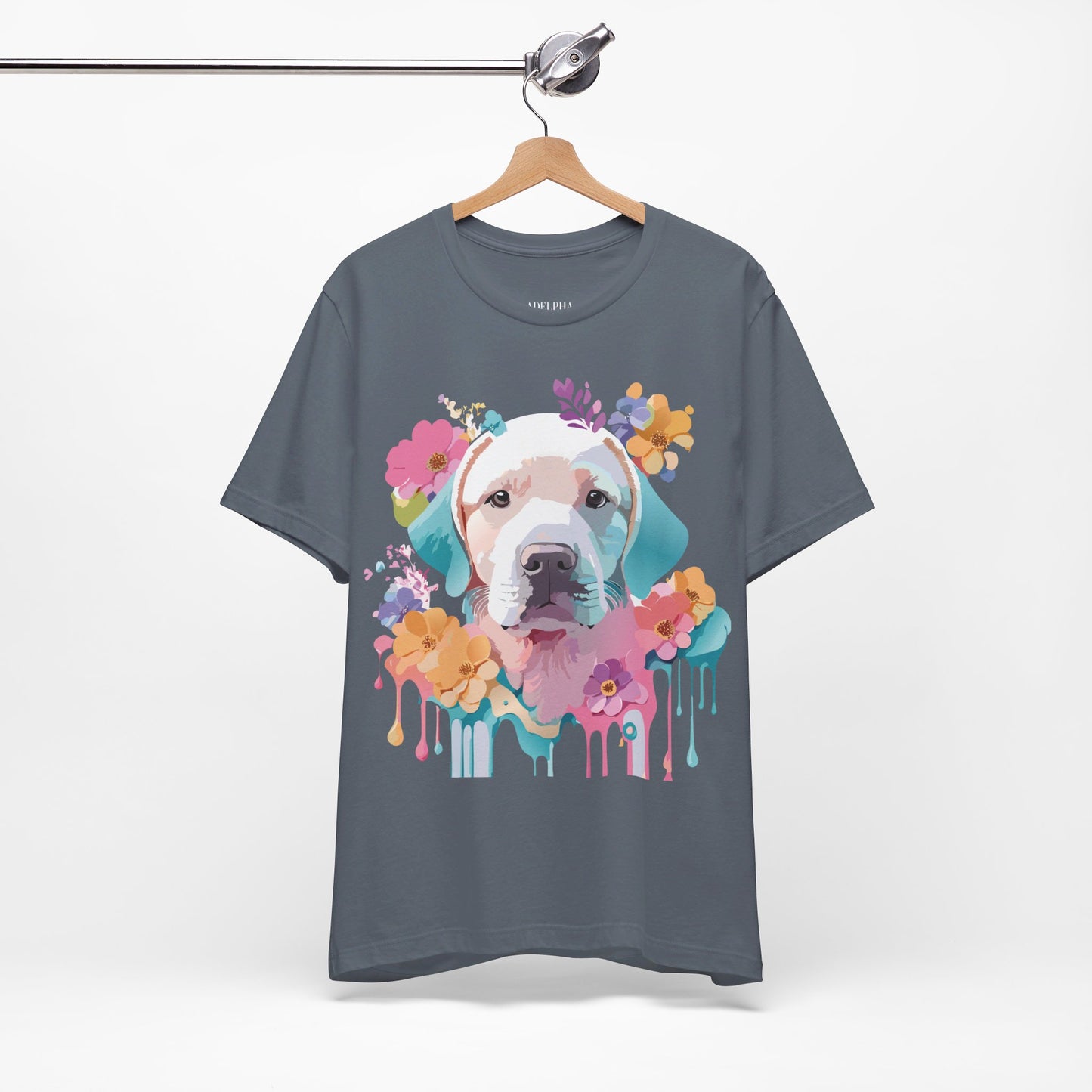 Natural Cotton Tee Shirt with Dog