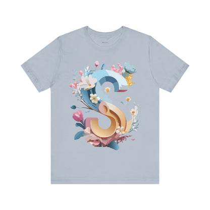Natural Cotton Tee Shirt - Letters Collection - S Printify