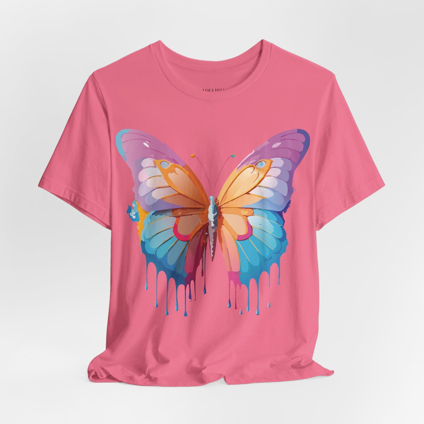 Natural Cotton Tee Shirt with Butterfly