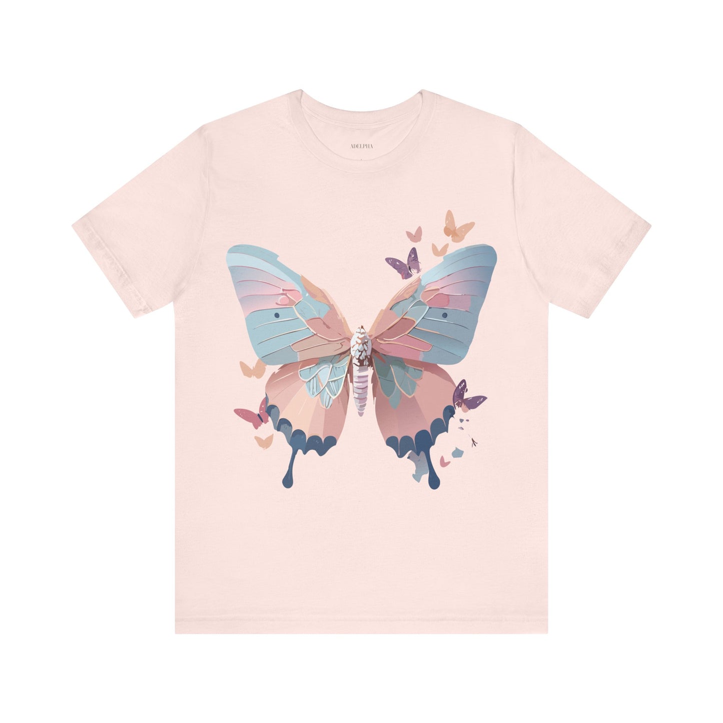 Natural Cotton Tee Shirt with Butterfly