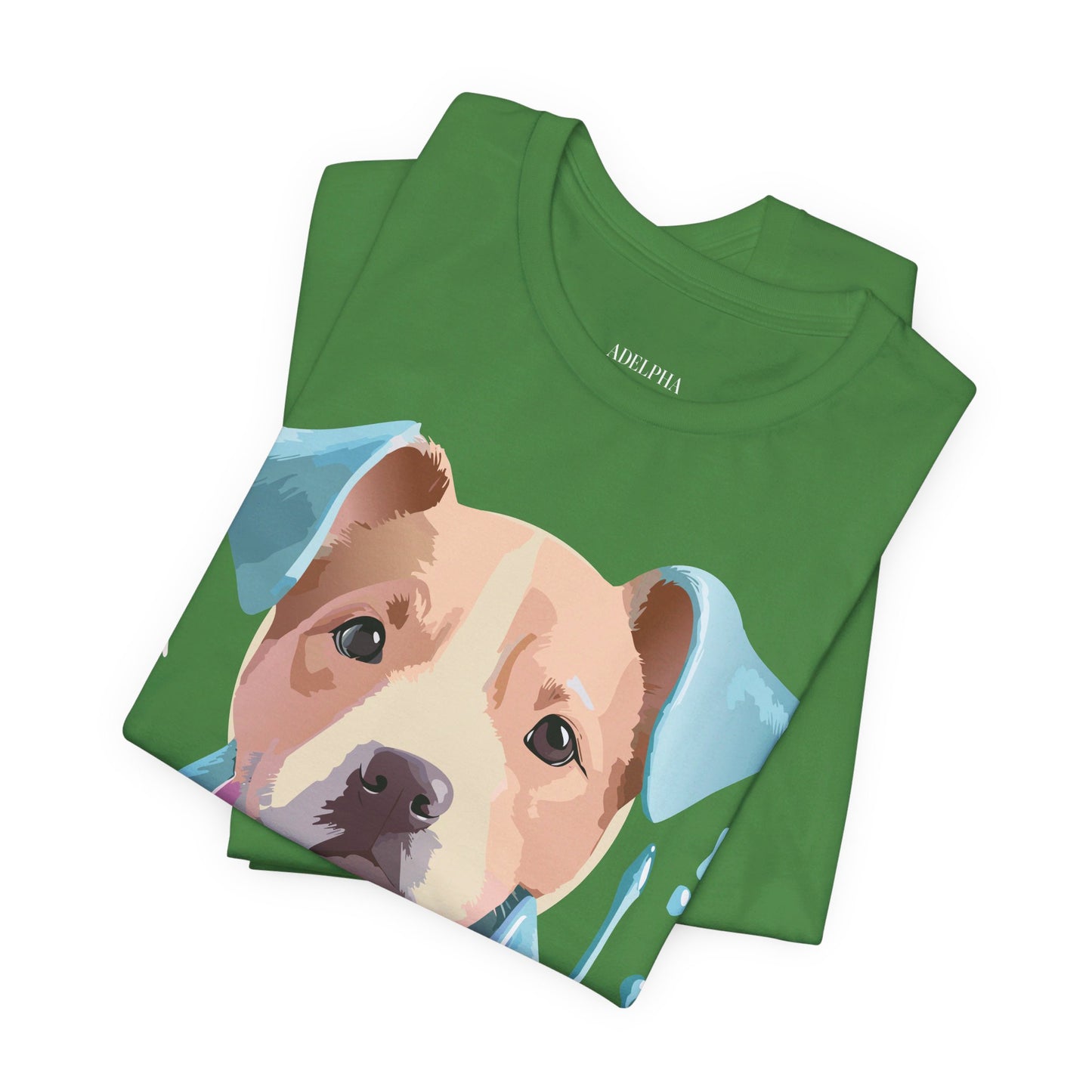 Natural Cotton Tee Shirt with Dog