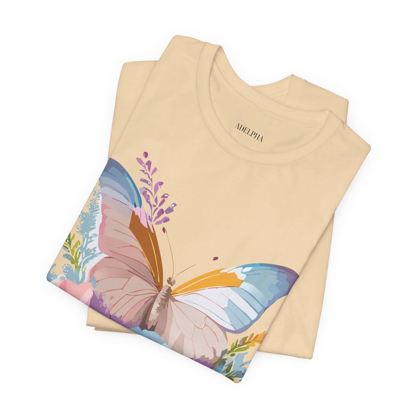 T-shirt en coton naturel avec papillon