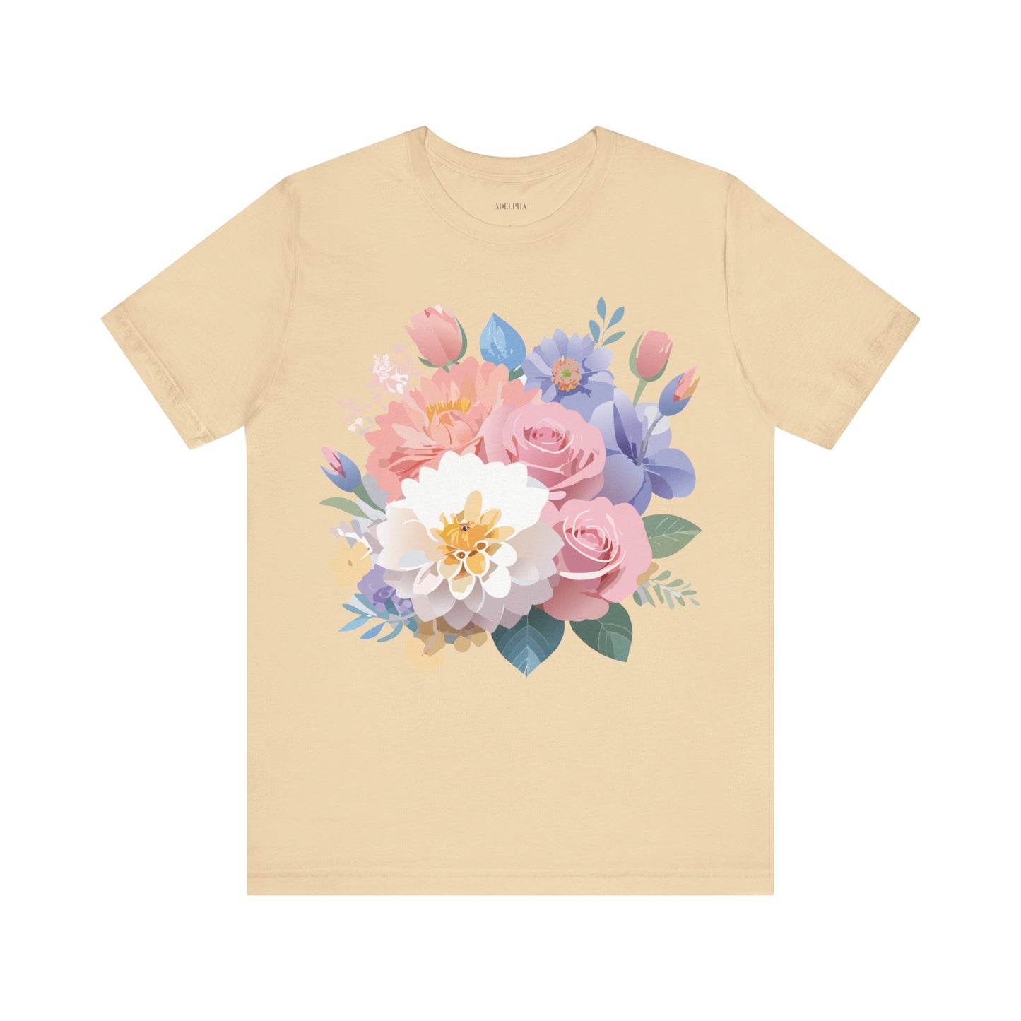 T-shirt en coton naturel avec fleurs