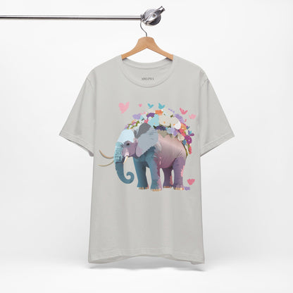 Natural Cotton Tee Shirt with Elephant Printify