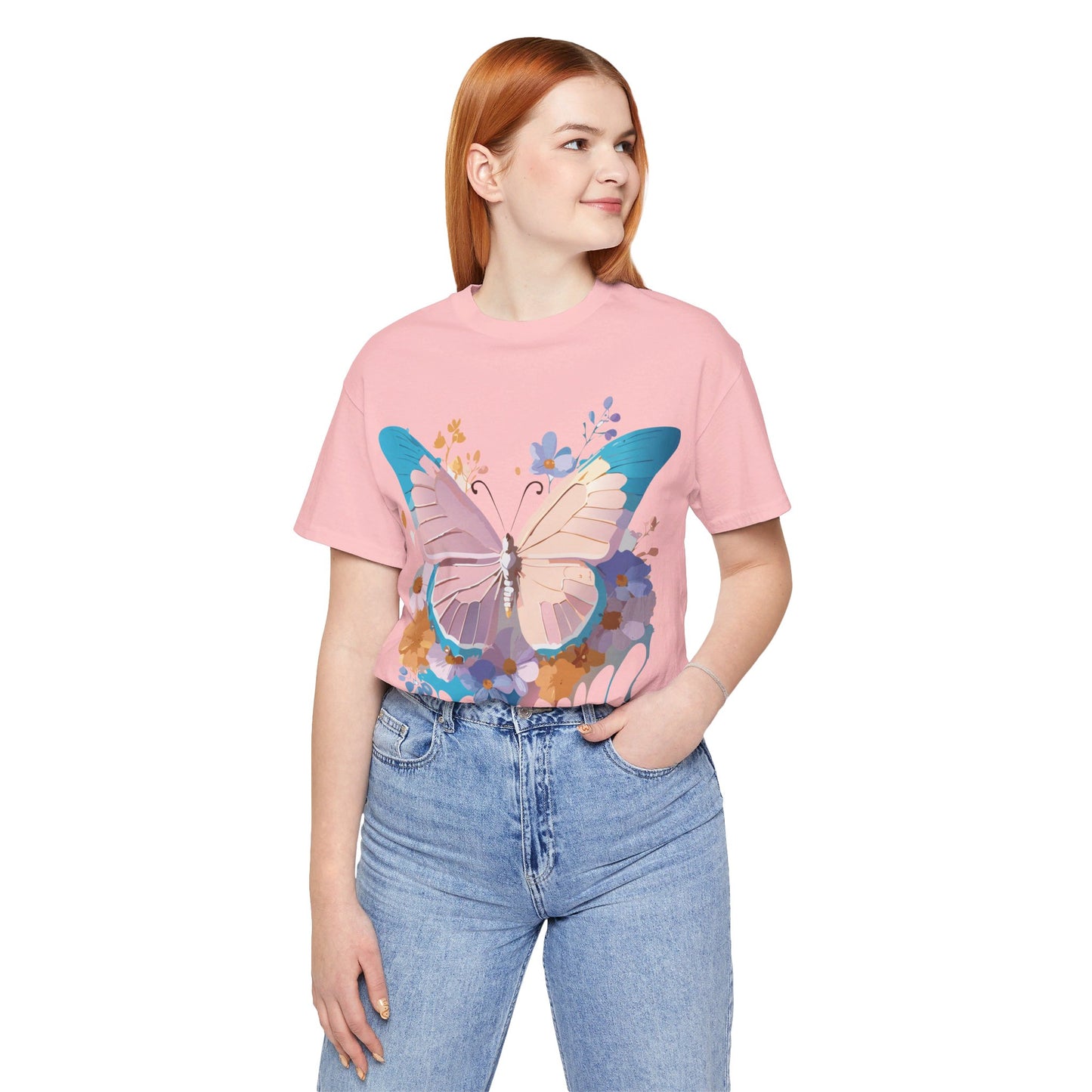 T-shirt en coton naturel avec papillon