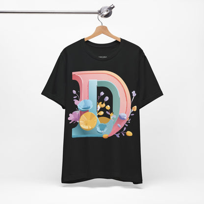 Natural Cotton Tee Shirt - Letters Collection - D Printify
