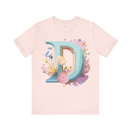 Natural Cotton Tee Shirt - Letters Collection - D Printify