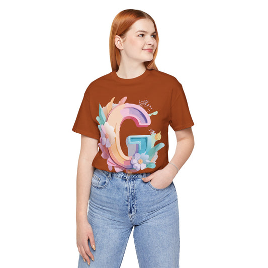 Natural Cotton Tee Shirt - Letters Collection - G Printify