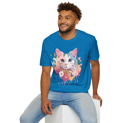 Cat Shirt Unisex Softstyle Tee 100 Percent Ring Spun Cotton Kitten Tee