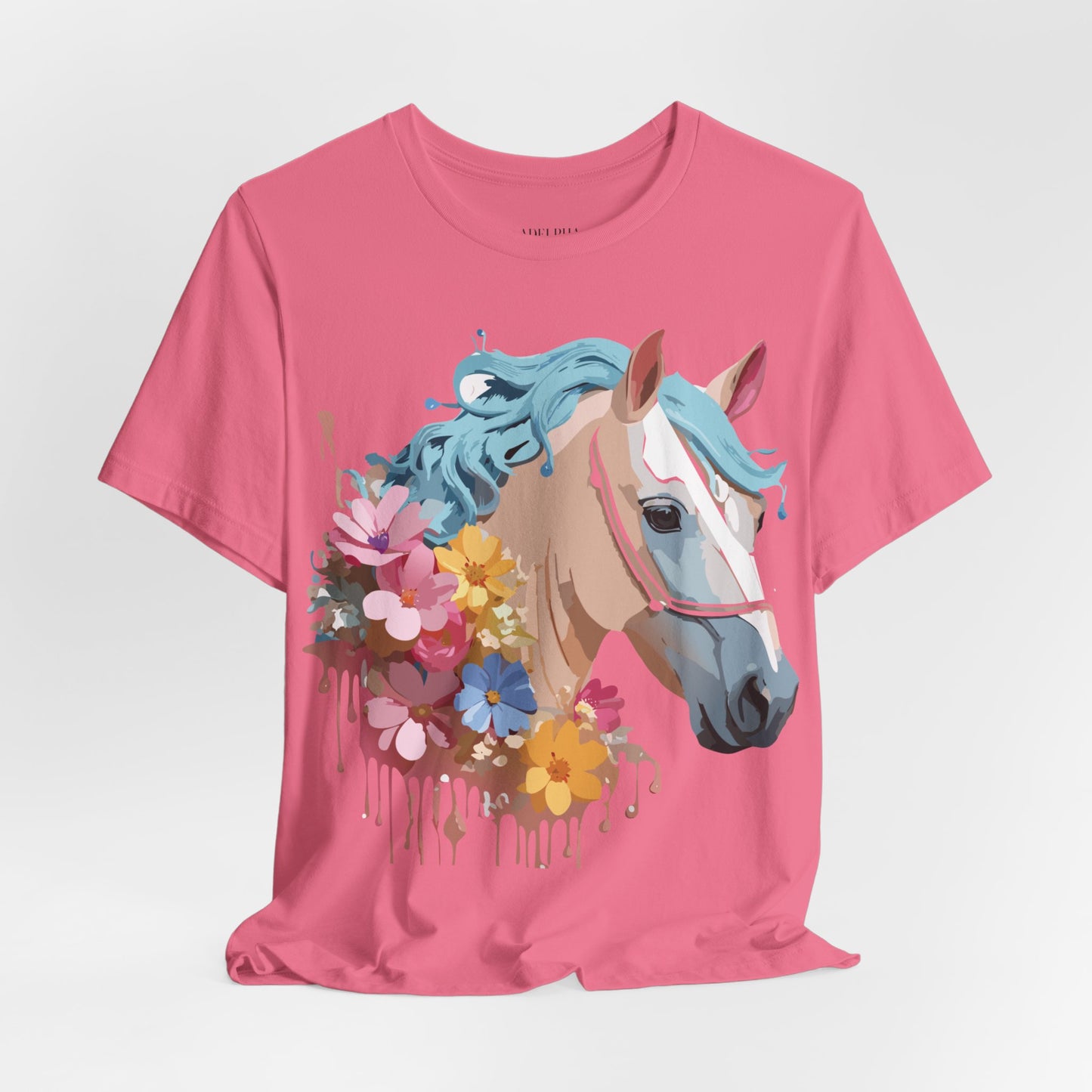 Natural Cotton Tee Shirt with Horse